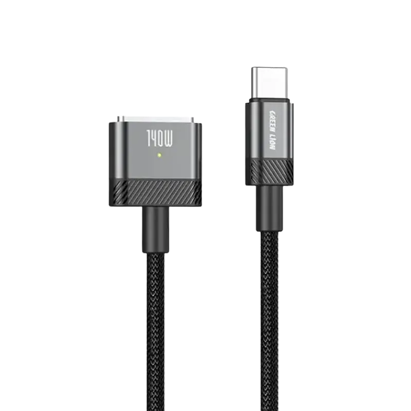 Green Lion USB-C to Magsafe 3 Magnetic Charging Cable Black 2 Mascom International.webp